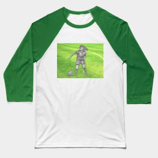 Woman Playing Soccer Baseball T-Shirt